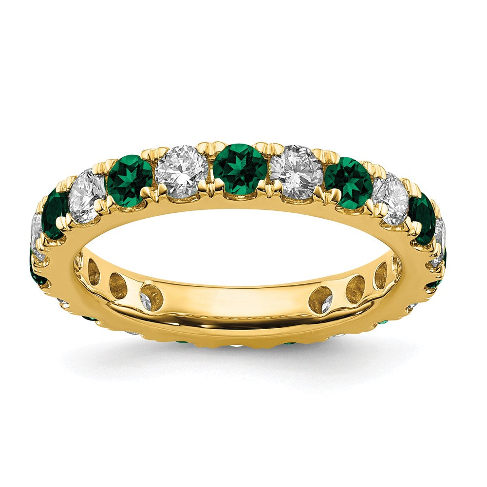 14k 3/4ct Lab Grown Diamond VS/SI+ G+ & Cr Emerald Size 4.5 Eternity Band