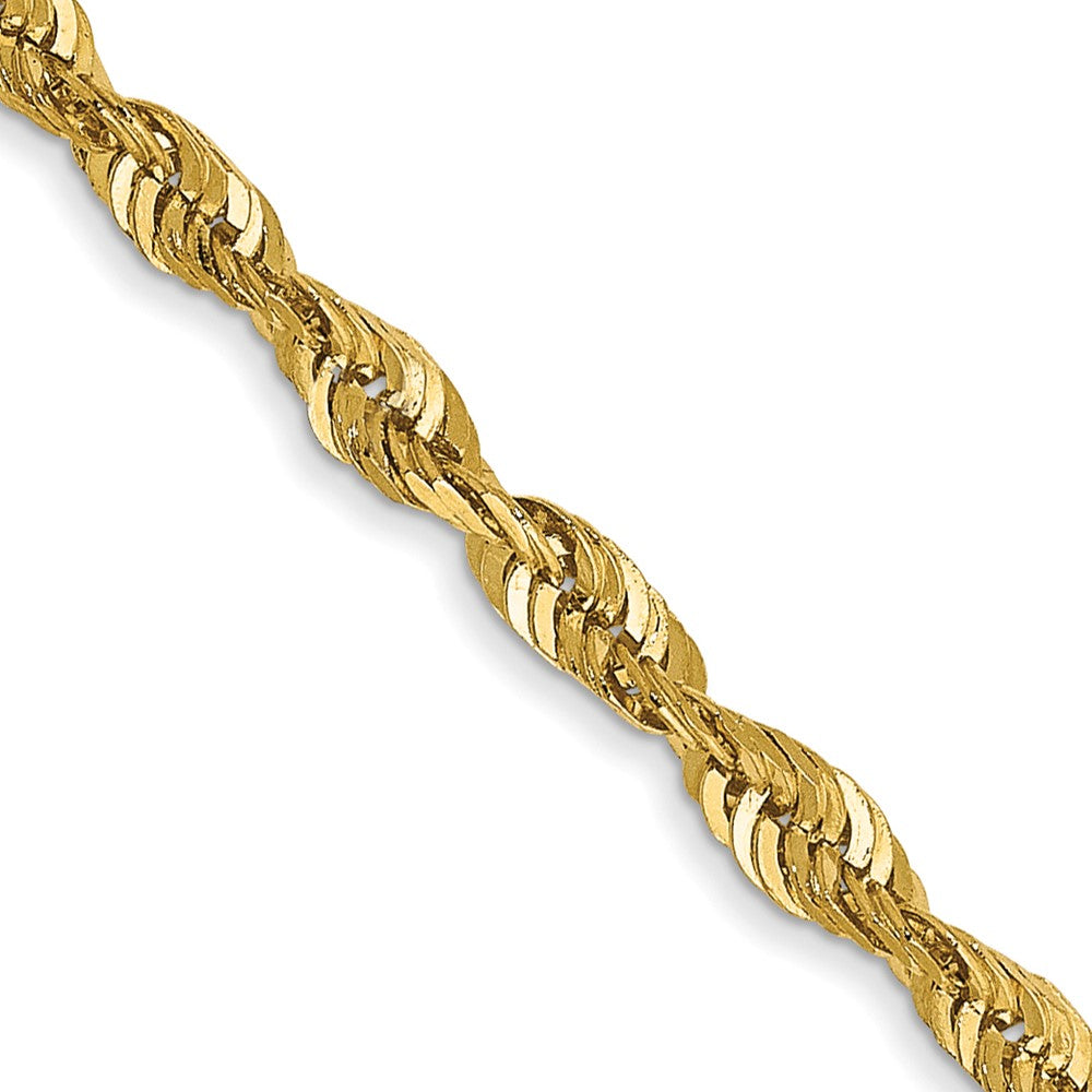 14k 2.5mm Ultra D/C Lightweight Rope Chain Anklet