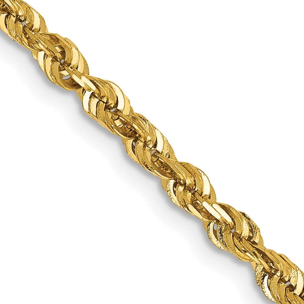 14k 2.75mm Ultra D/C Lightweight Rope Chain Anklet