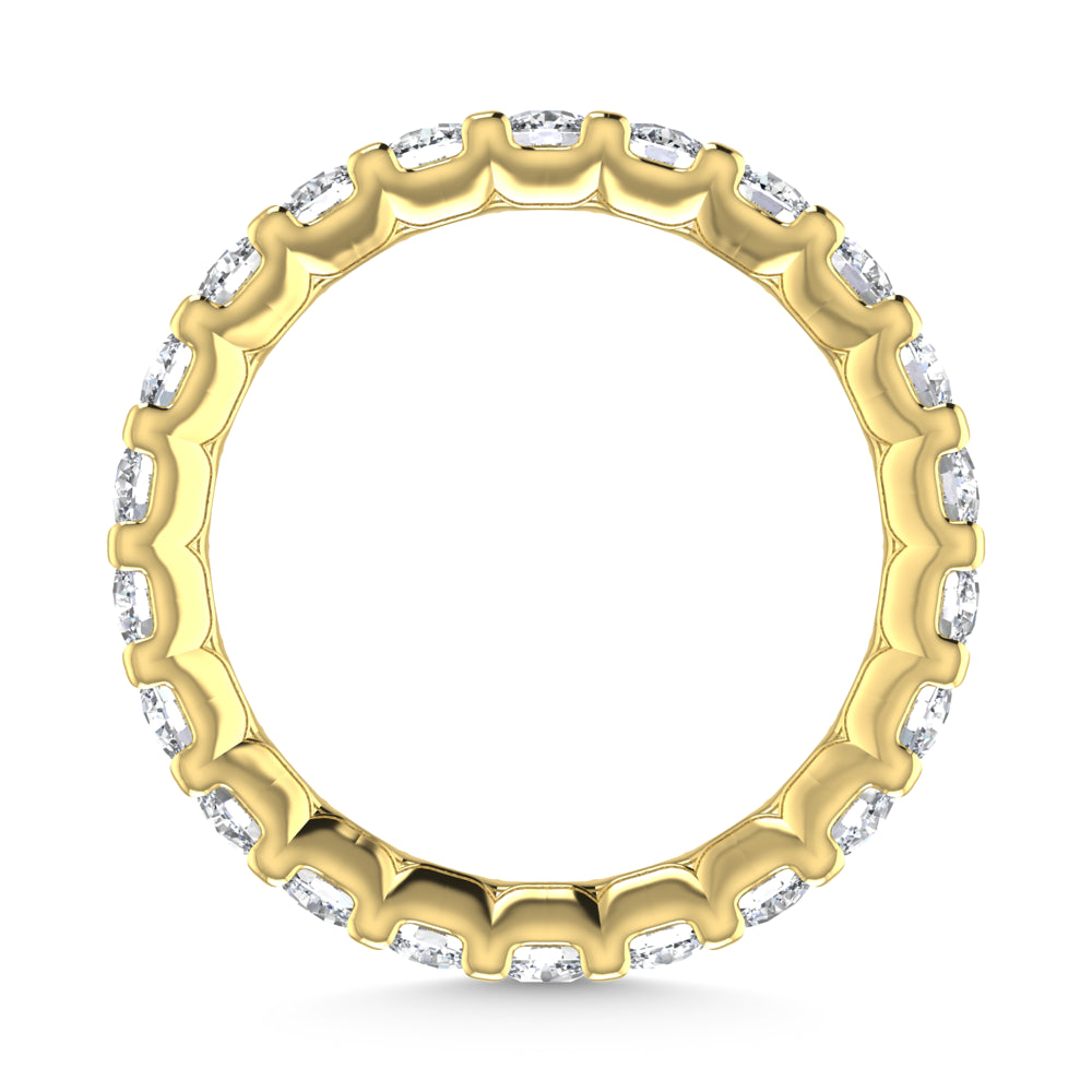 14K Yellow Gold 4 CT Tw. Cushion Shape Lab Grown Diamond Full Eternity Band