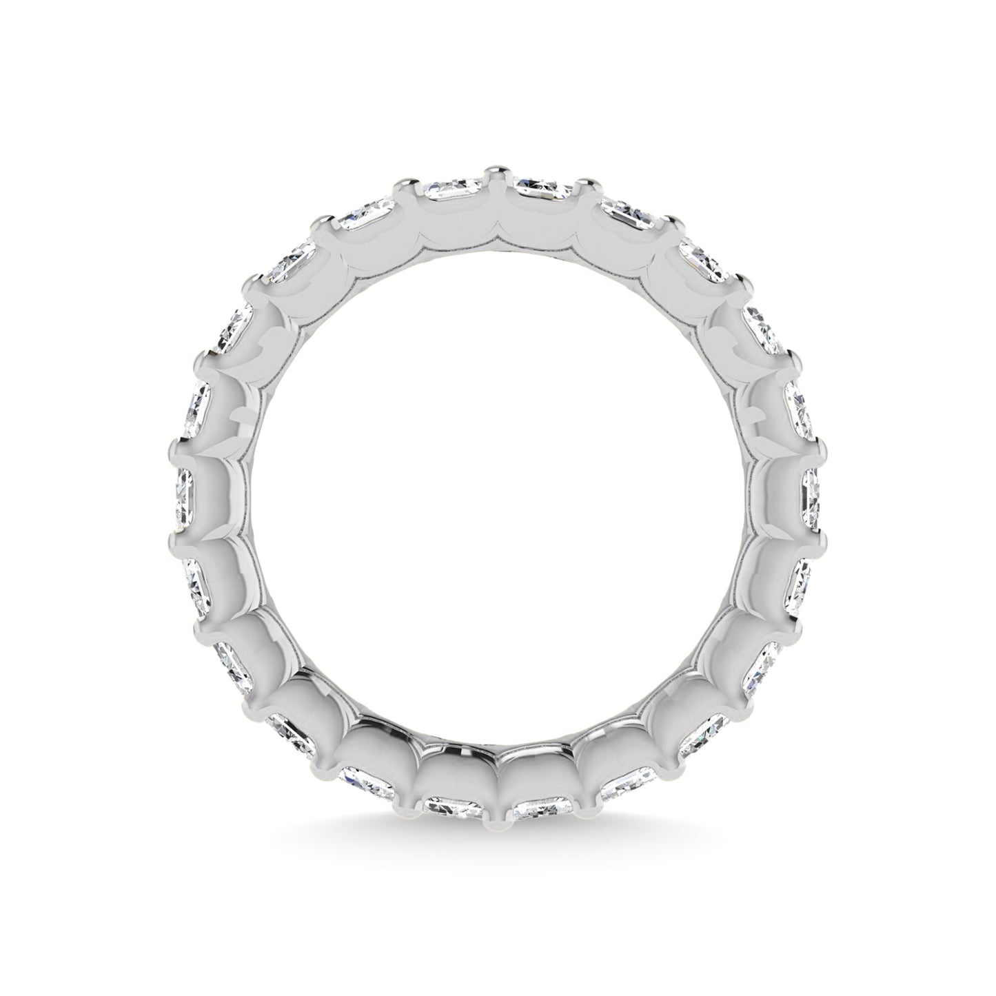 18K White Gold 5 1/2 CT Tw. Emerald Shape Lab Grown Diamond Full Eternity Band