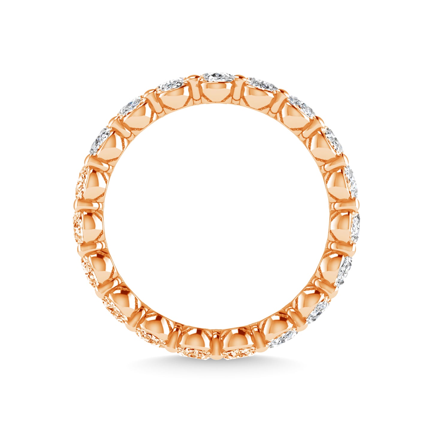 14K Rose Gold 8 CT Tw. Oval Shape Lab Grown Diamond Full Eternity Band