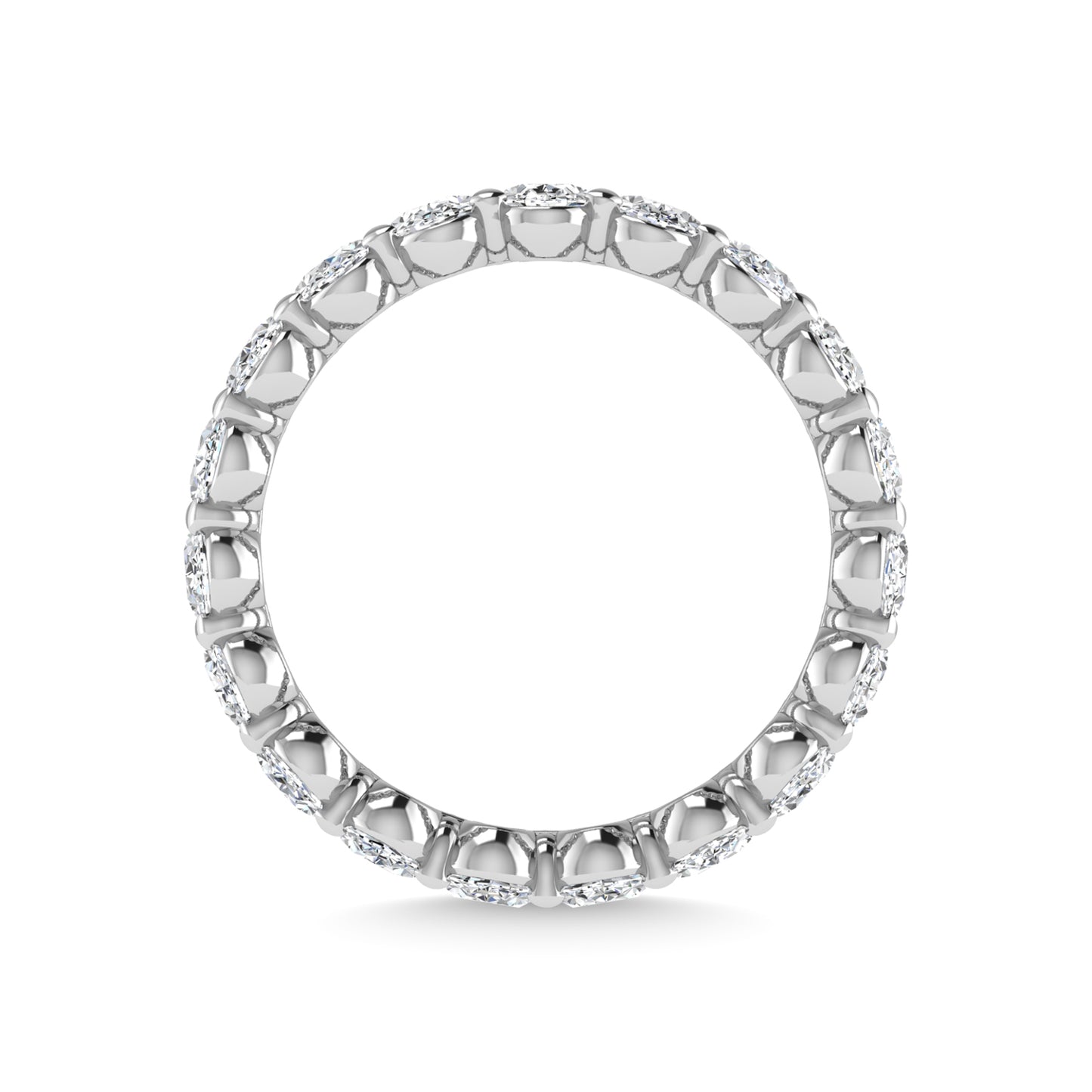 14K White Gold 3 3/4 CT Tw. Oval Shape Lab Grown Diamond Full Eternity Band