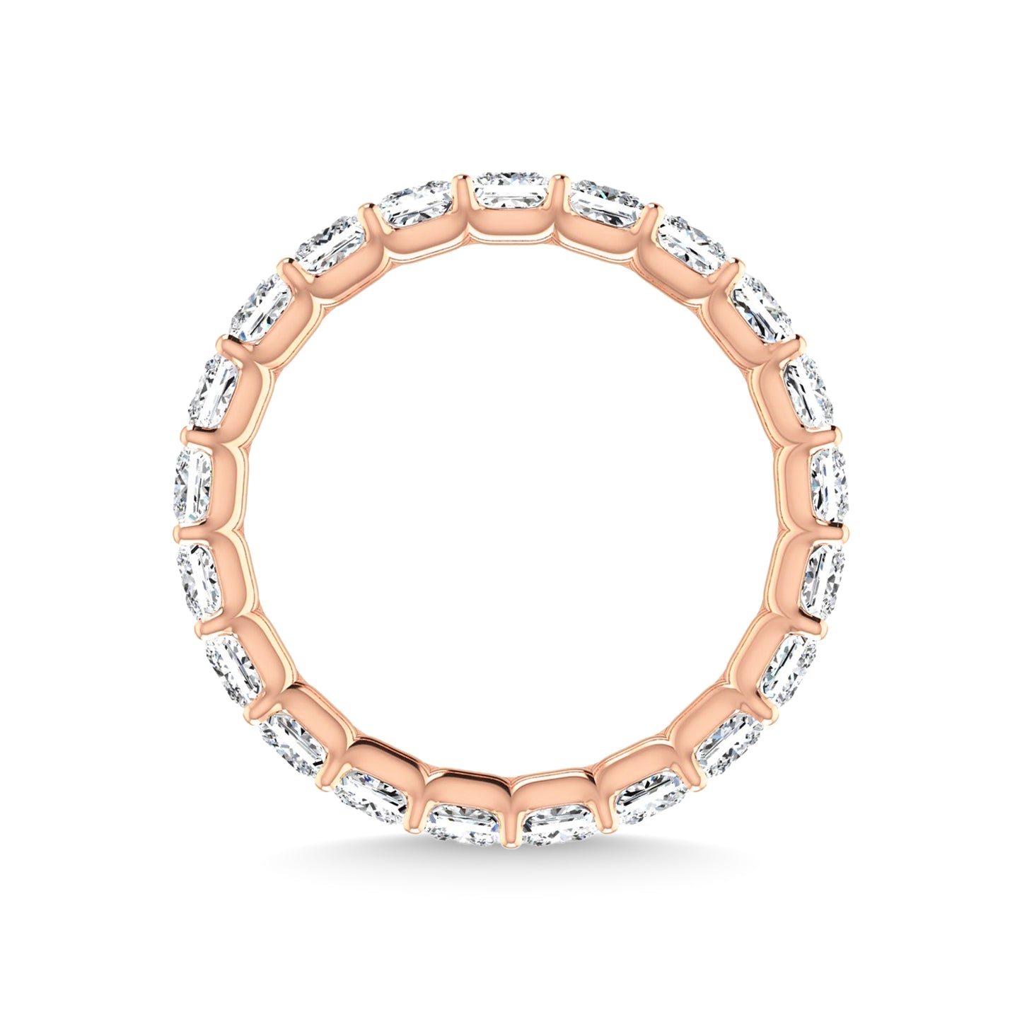 14K Rose Gold 5 1/4 CT Tw. Princess Shape Lab Grown Diamond Full Eternity Band
