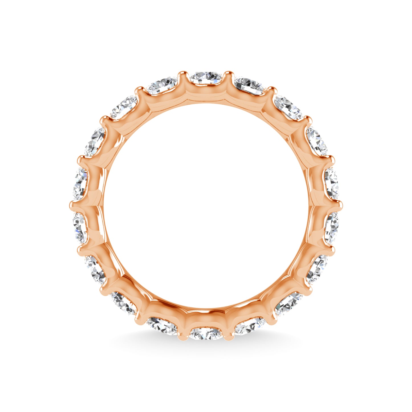 14K Rose Gold 1 3/4 CT Tw. Round Shape Lab Grown Diamond Full Eternity Band