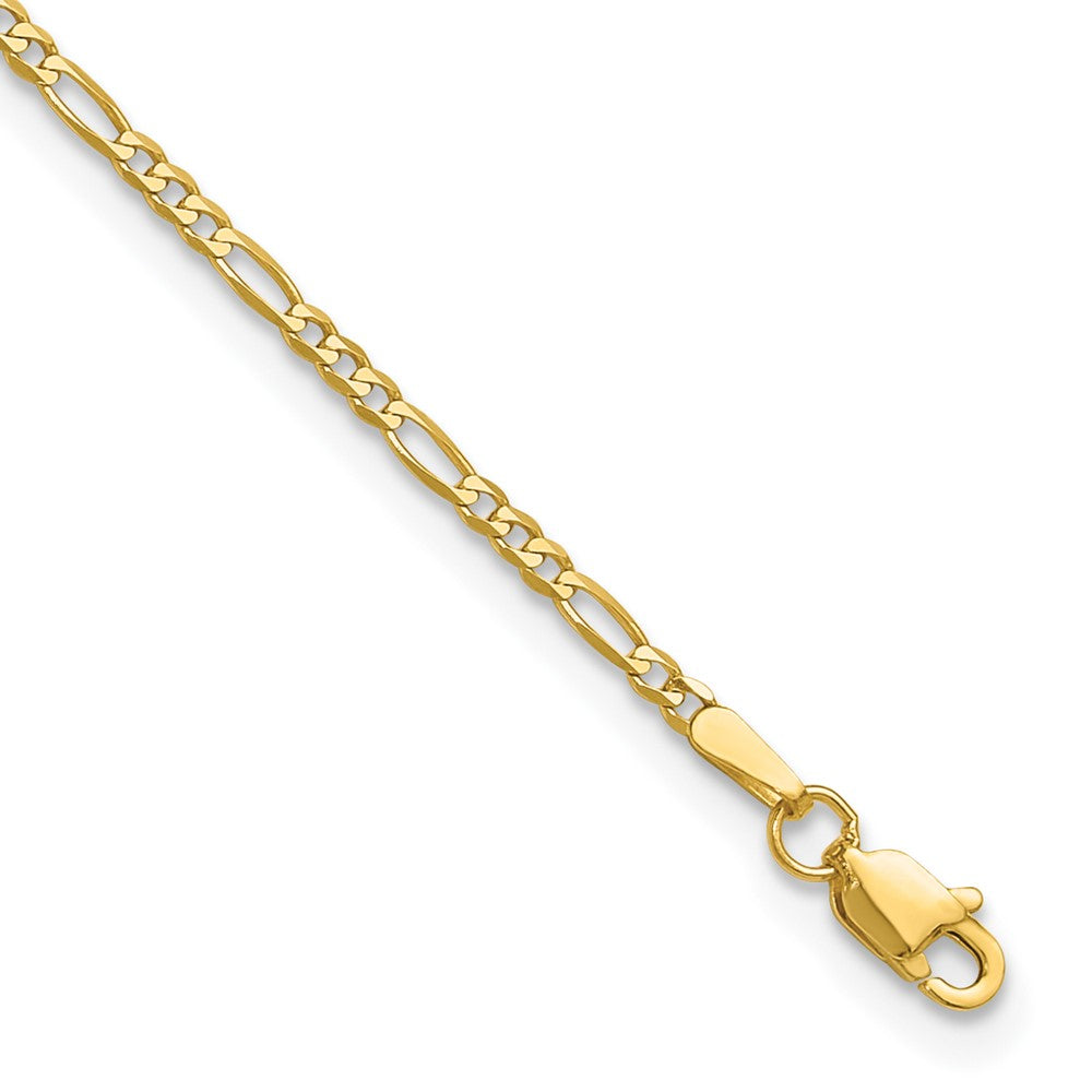 14k 1.8mm Flat Figaro Chain Anklet