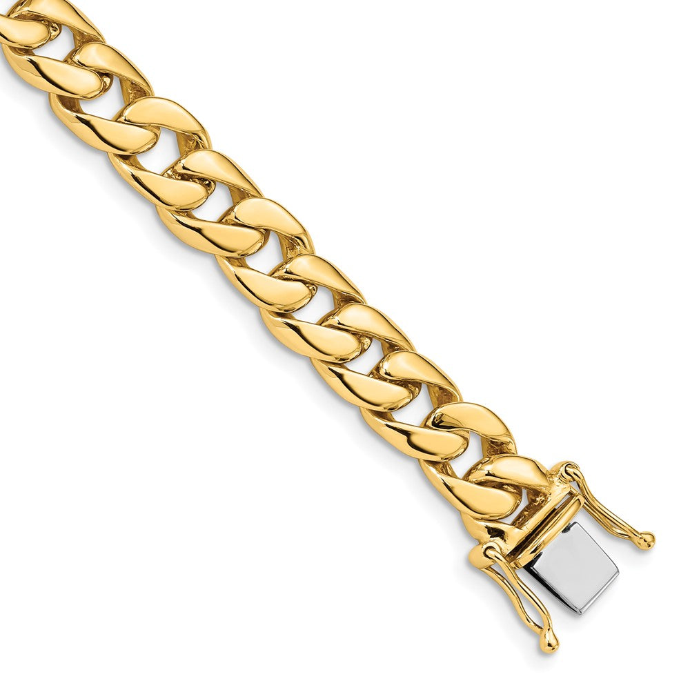 14k 8mm Solid Hand-Polished Curb Link Chain (Per Inch)