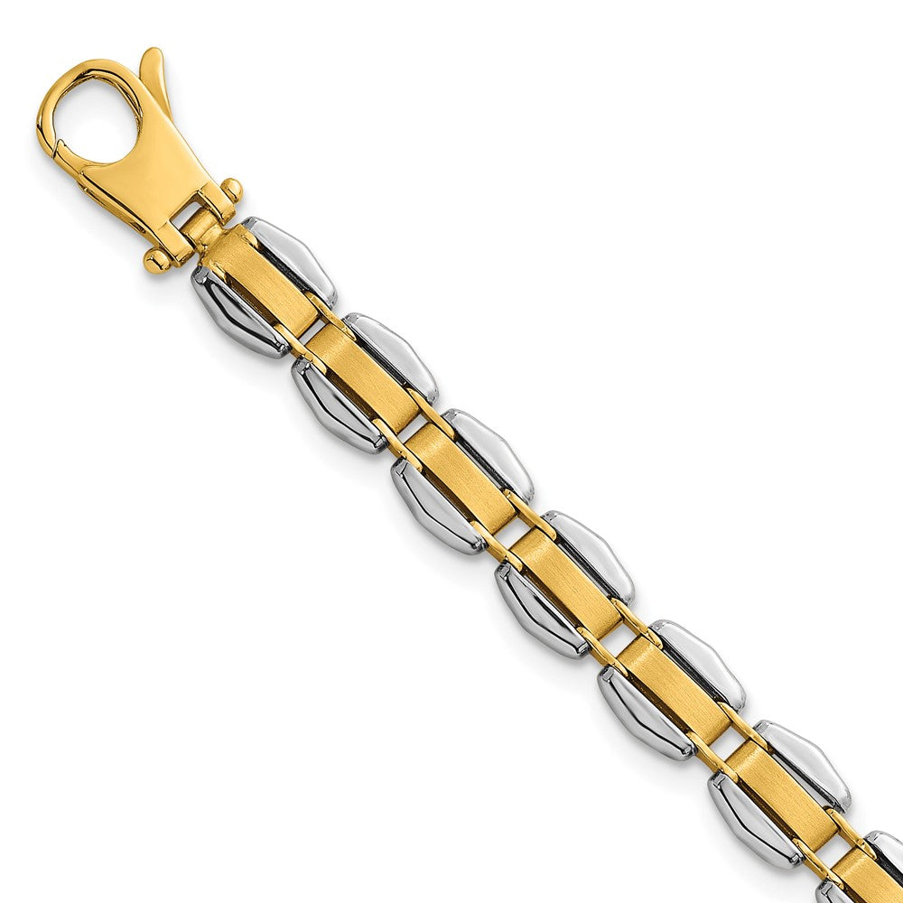 14k Two-tone Polished 8in. Fancy Link Bracelet