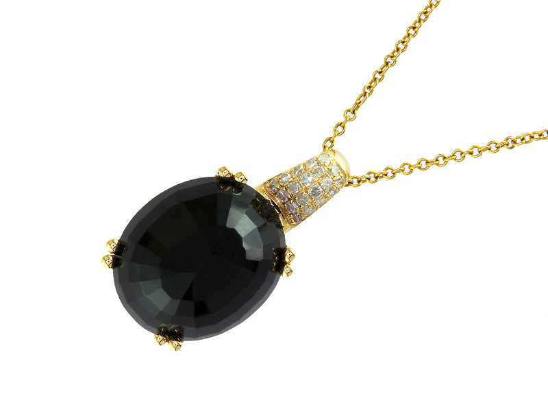 EFFY 14K YELLOW GOLD DIAMOND,ONYX PENDANT