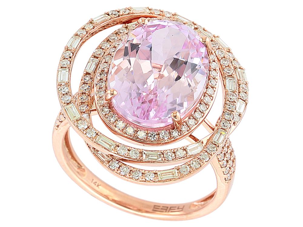 EFFY 14K ROSE GOLD DIAMOND,KUNZITE RING