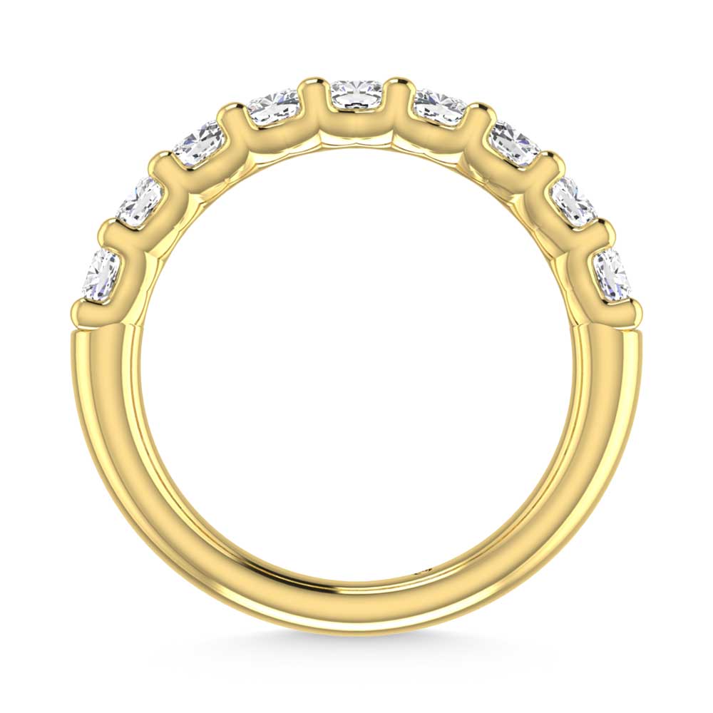 18K Yellow Gold 4 3/4 Ct.Tw. Cushion Shape Lab Grown Diamond Wedding Band
