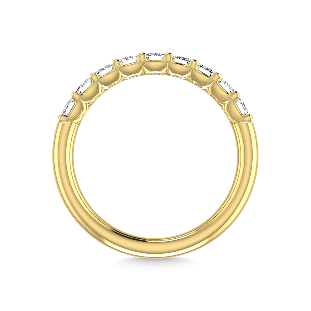 18K Yellow Gold 3 3/4 Ct.Tw. Emerald Shape Lab Grown Diamond Half Way Eternity Band