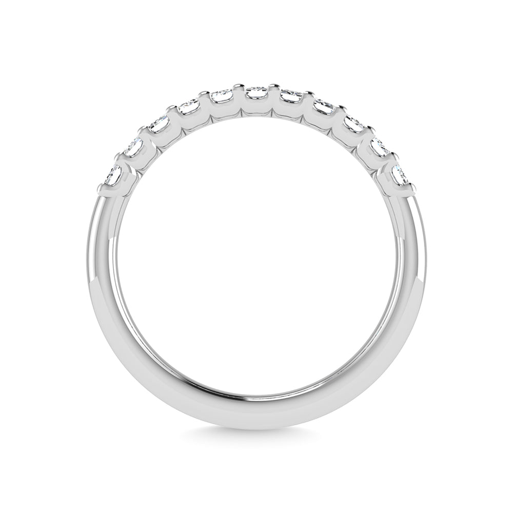 14K White Gold Lab Grown Diamond 1 1/3 Ct.Tw. Halfway Emerald Wedding Band