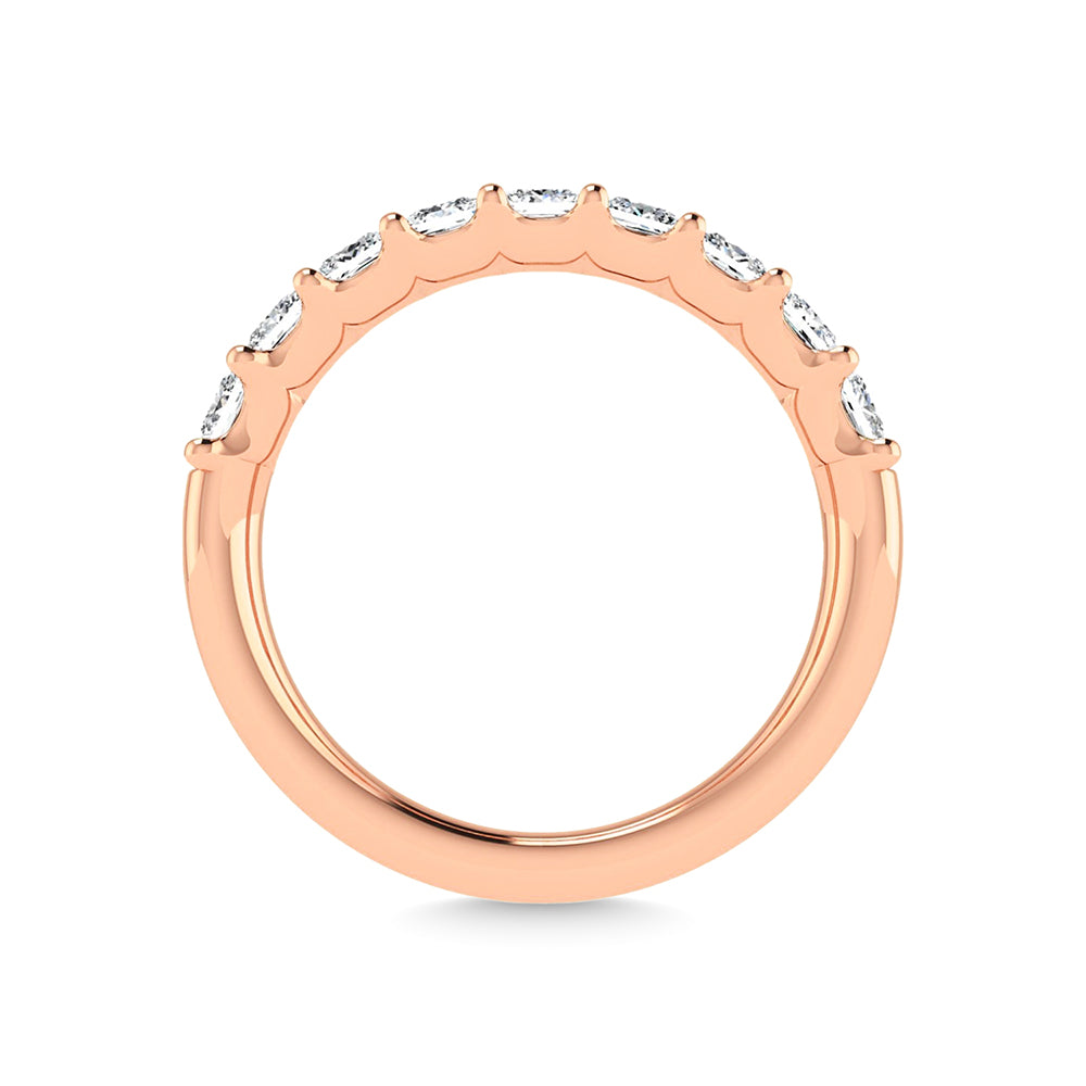 18K Rose Gold 3 3/4 Ct.Tw. Princess Shape Lab Grown Diamond Half Way Eternity Band