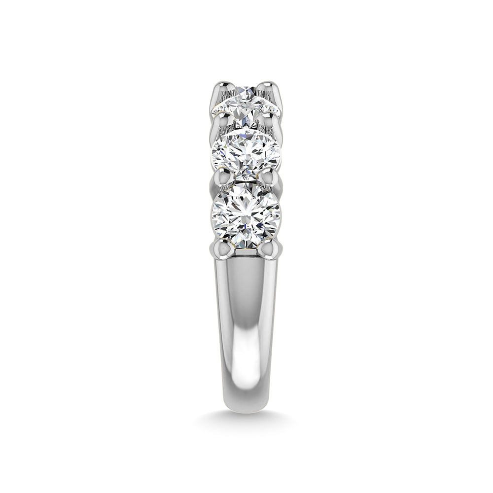 18K White Gold 3 3/4 Ct.Tw. Round Shape Lab Grown Diamond Half Way Eternity Band