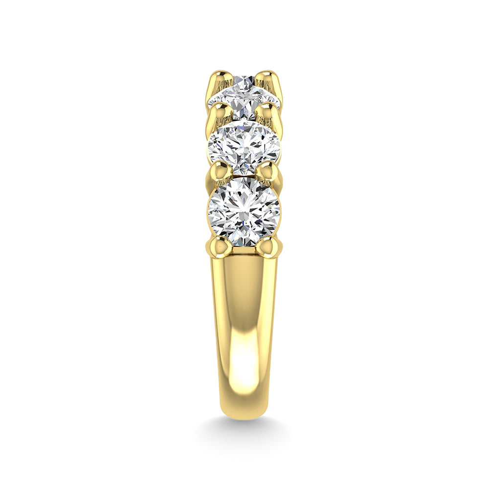 18K Yellow Gold 3 3/4 Ct.Tw. Round Shape Lab Grown Diamond Wedding Band