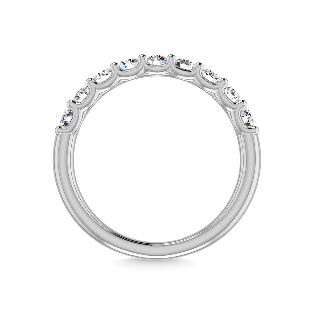 14K White Gold Lab Grown Diamond 1 3/4 Ct.Tw. Round Shape Half Way wedding Band (size 6.5)