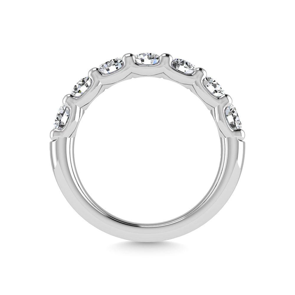 14K White Gold Lab Grown Diamond 2 1/3 Ct.Tw. Round Shape Halfway Wedding Band