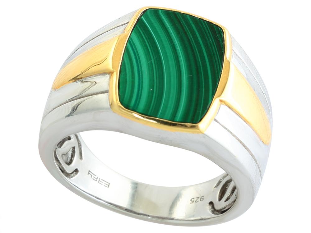EFFY 14K 2TONE GOLD ,MALACHITE RING