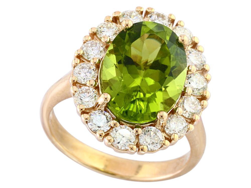 EFFY 14K YELLOW GOLD DIAMOND,PERIDOT RING