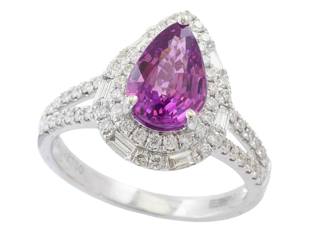 EFFY 18K WHITE GOLD DIAMOND,PINK SAPPHIRE,PINK SAPPHIRE RING