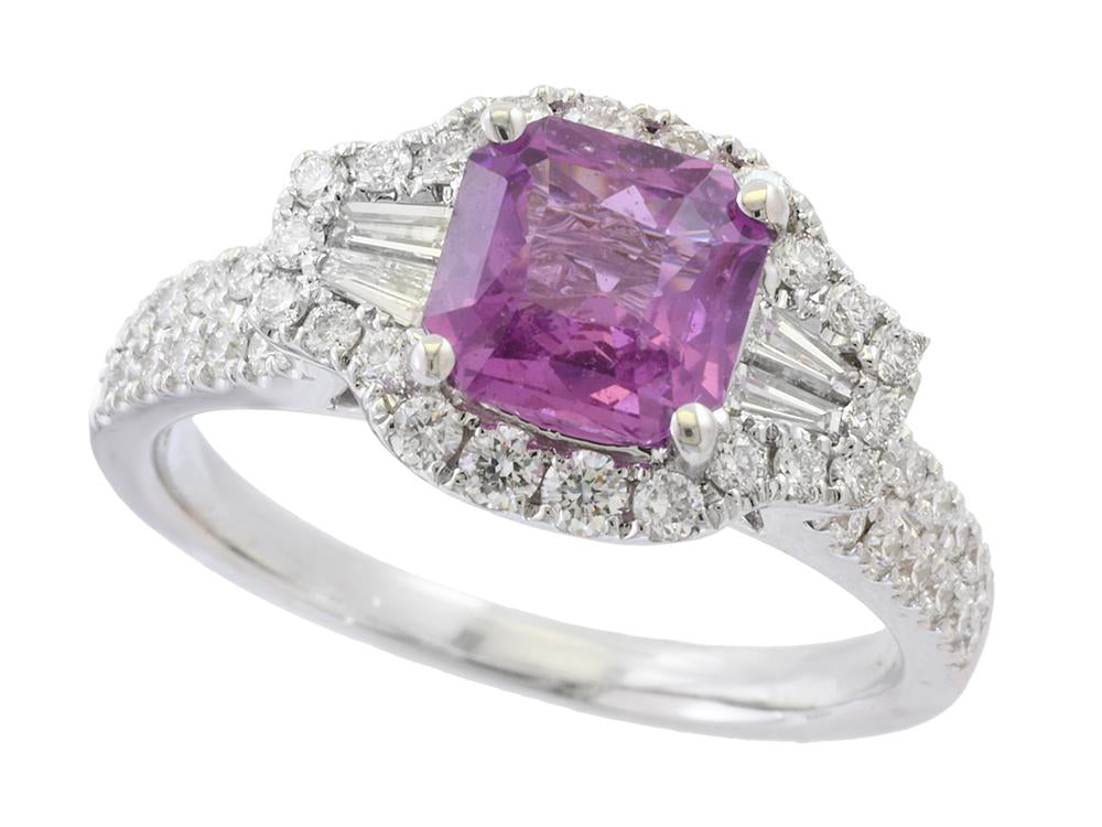 EFFY 18K WHITE GOLD DIAMOND,PINK SAPPHIRE,PINK SAPPHIRE RING