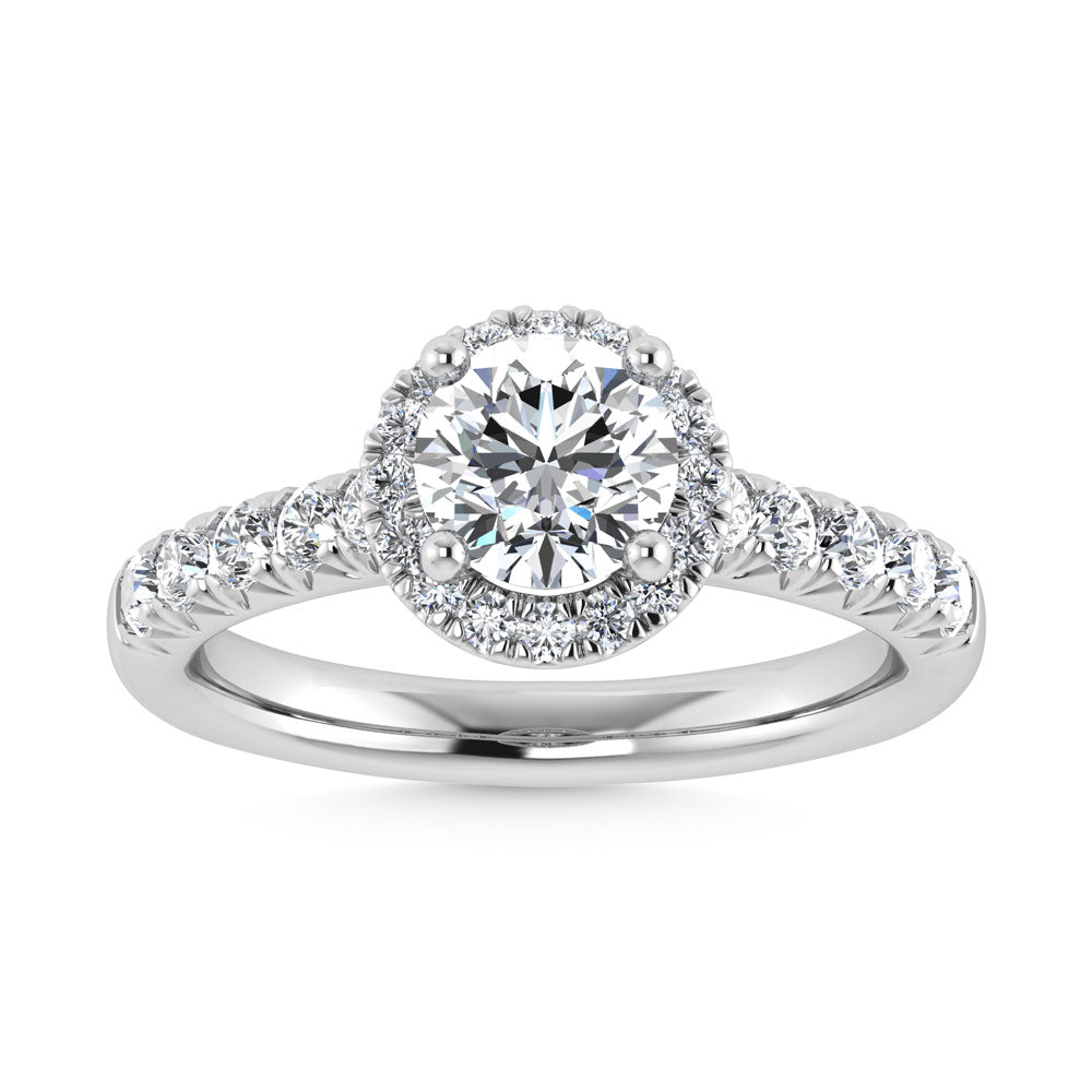 10K White Gold Lab Grown Diamond 1 1/2 Ct.Tw. Round Shape Engagement Ring