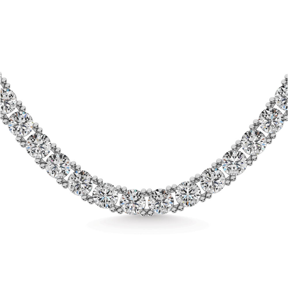 14K White Gold Lab Grown Diamond 7 Ct.Tw. Tennies Necklace 17
