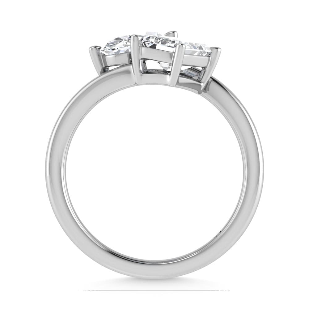 14K White Gold Lab Grown Diamond 2 Ct.Tw. Two Stone Ring