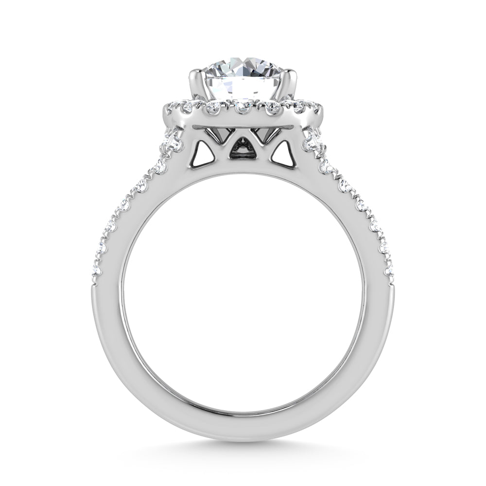 14K White Gold Lab Grown Diamond 3 1/2 ct.tw. Round Shape Engagement Ring