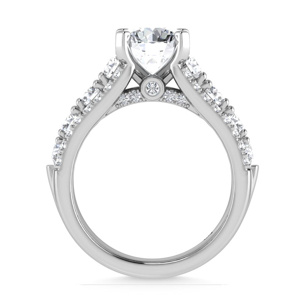 14K White Gold Lab Grown Diamond 3 7/8 ct.tw. Round Shape Engagement Ring