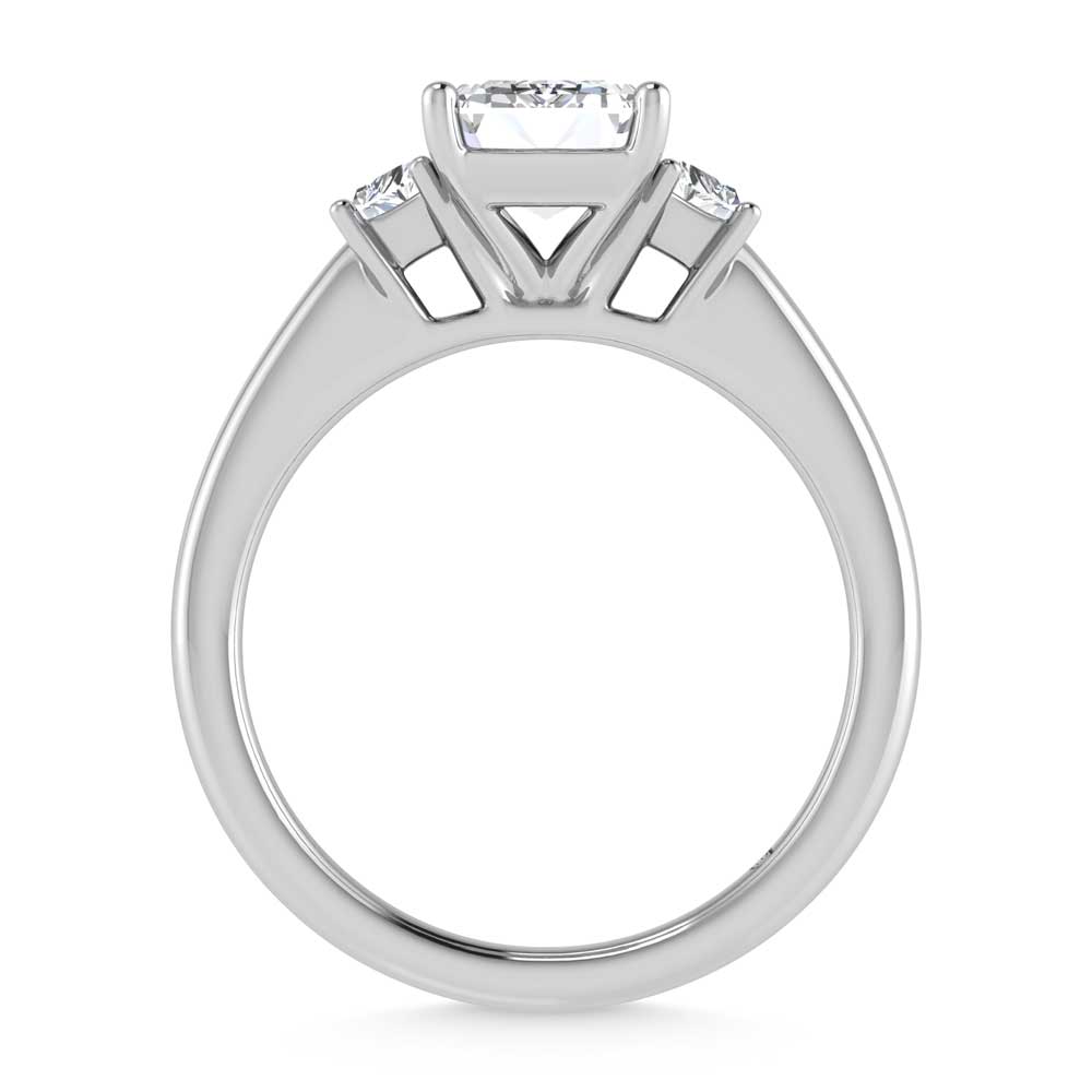 14K White Gold Lab Grown Diamond 2 1/2 Ct.Tw. Emerald Shape Engagement Ring