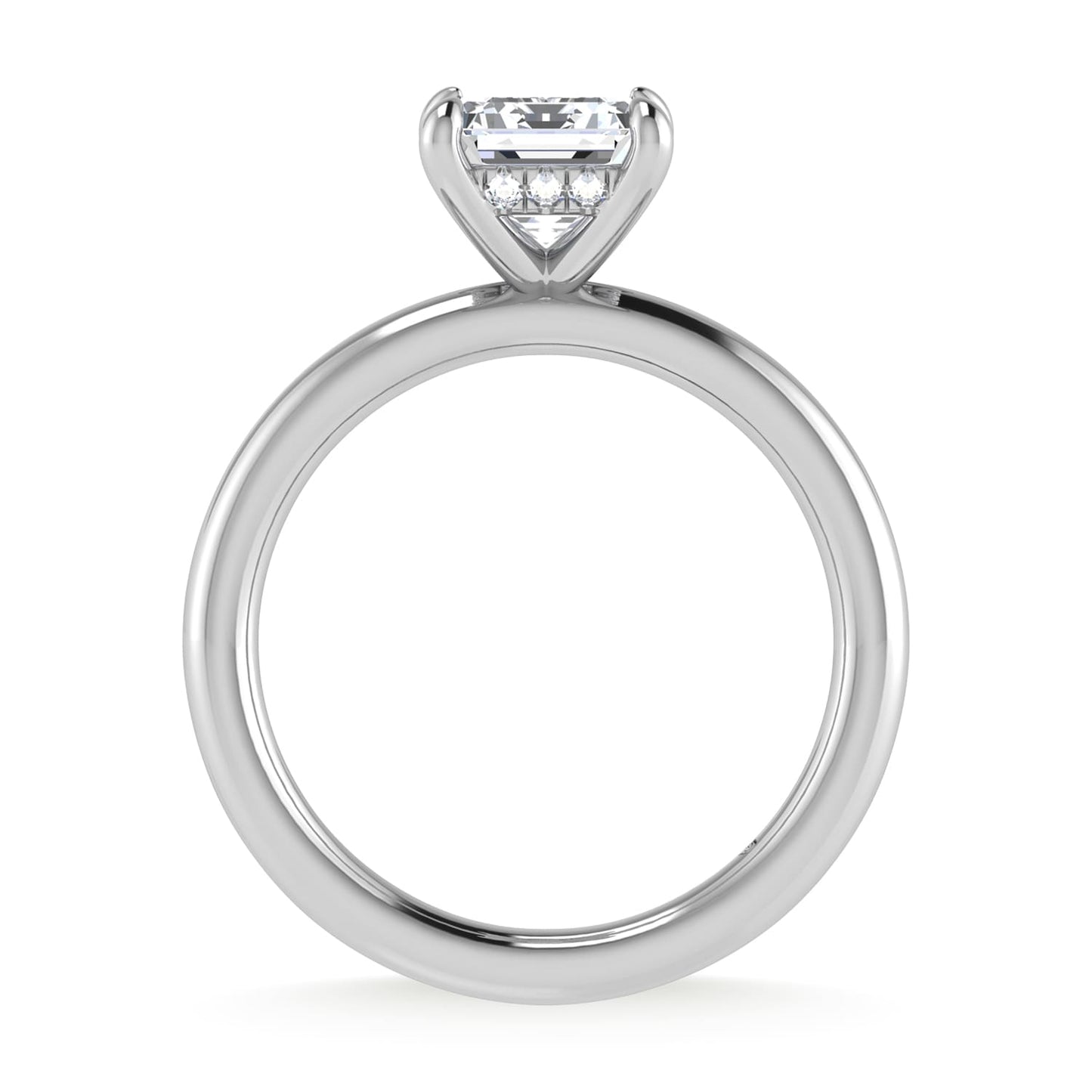14K White Gold Lab Grown Diamond 2 1/20 Ct.Tw. Radiant Shape IGI Certified Engagement Ring (Center 2ct)