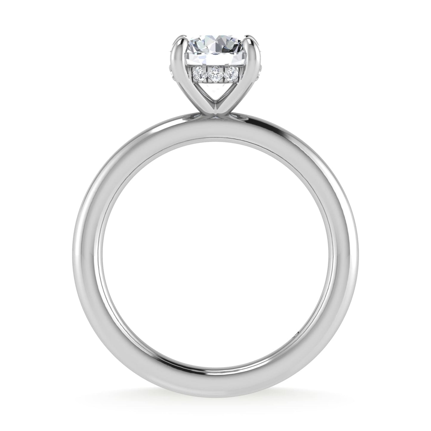 14K White Gold Lab Grown Diamond 1 1/2 Ct.Tw. Round Shape IGI Certified Engagement Ring (Center 1.5ct)