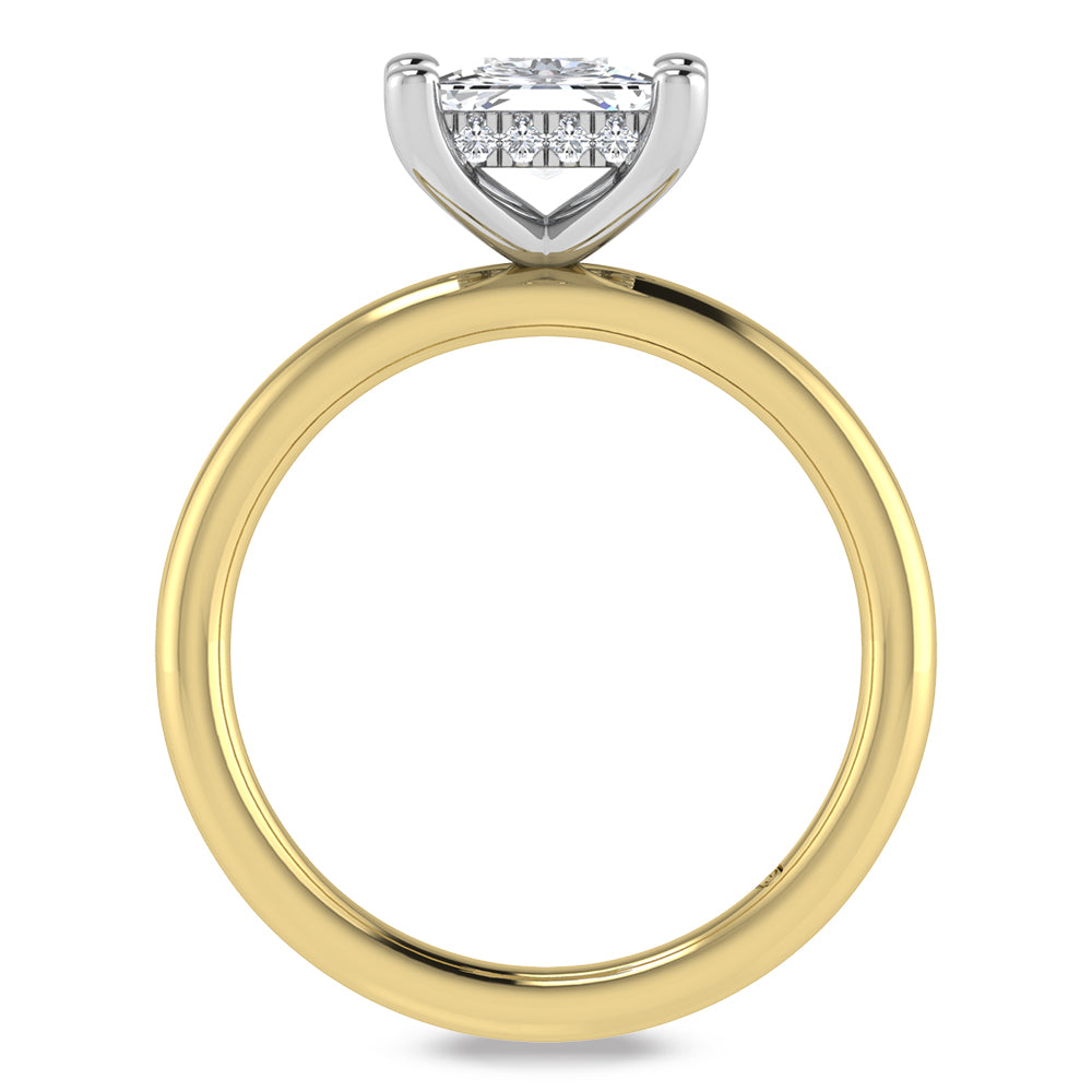 14K Yellow Gold Lab Grown Princess Shape Lab Grown Diamond 1 1/2 ct.tw. Certified Solitaire Engagement Ring (Center 1 1/2 ctw)