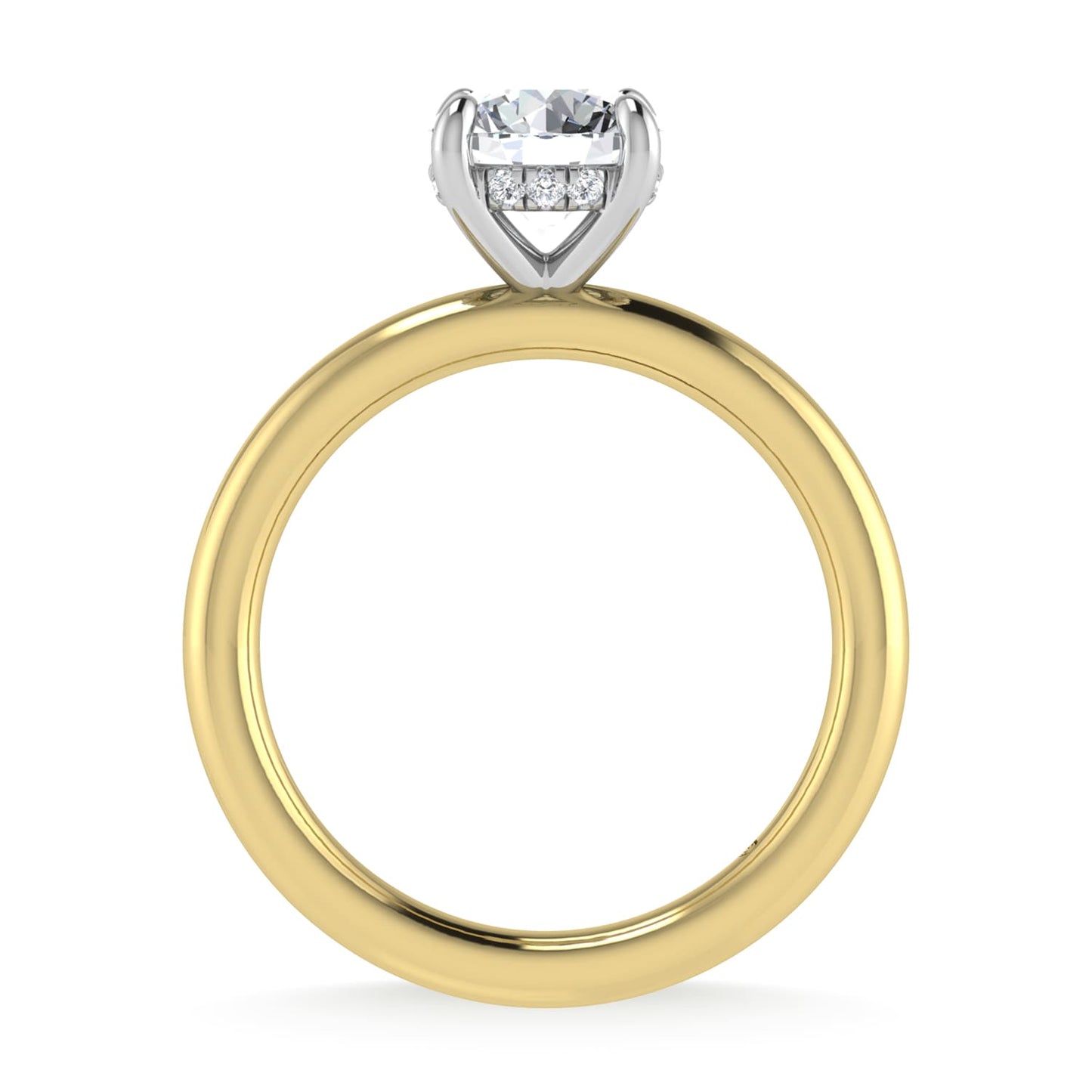 14K White Gold Lab Grown Diamond 1 1/2 Ct.Tw. Round Shape IGI Certified Engagement Ring (Center 1.5ct)