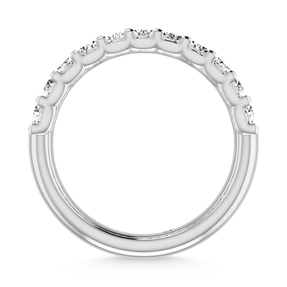 14K White Gold Lab Grown Diamond 2 1/5 Ct.Tw. Emerald Shape Half Way Eternity Band