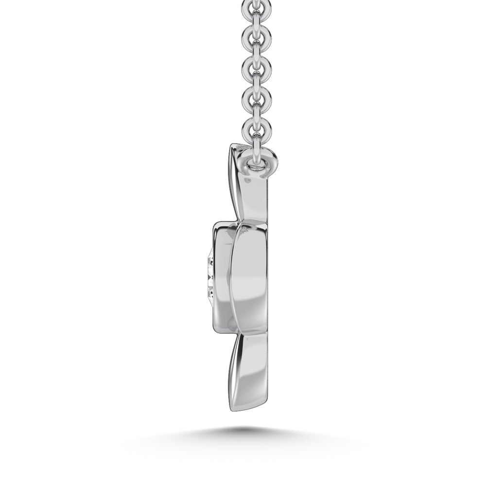 10K White Gold Lab Grown Diamond 1/20 Ct.Tw. Fashion Necklace