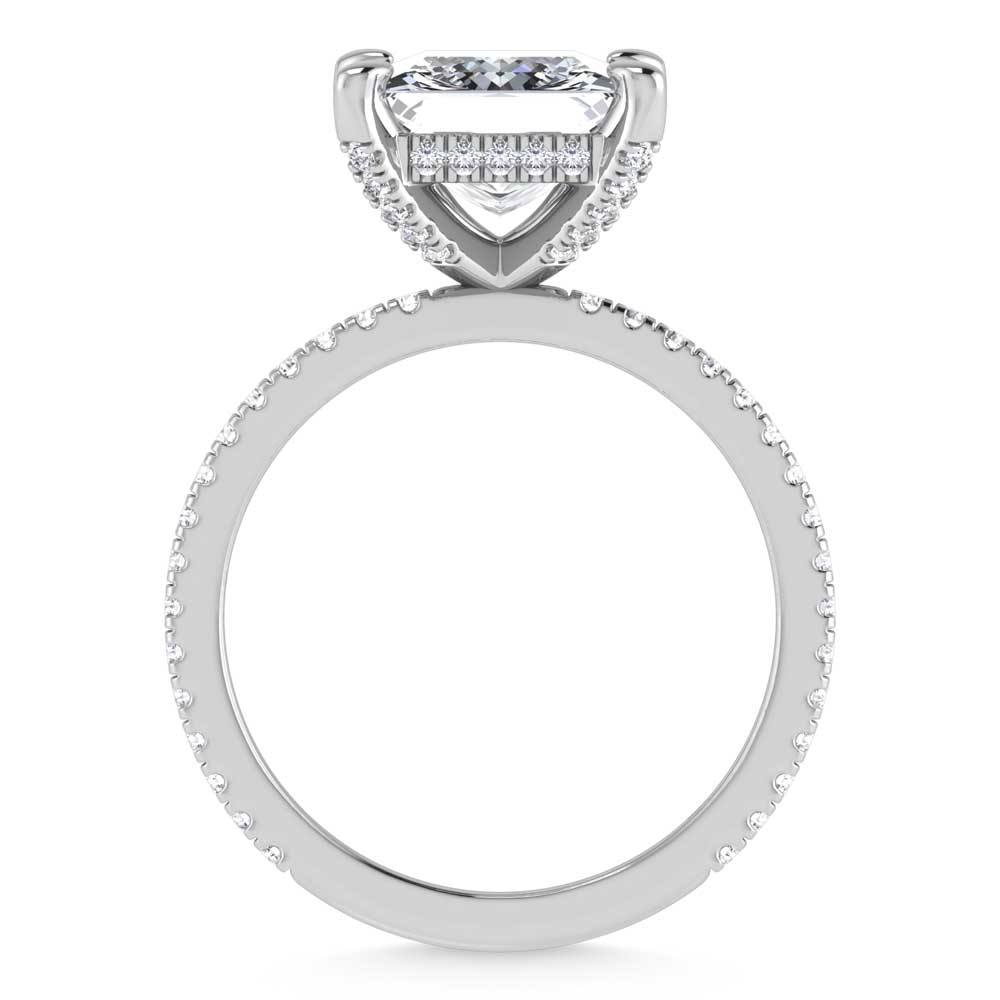 14K White Gold Labgrown Diamond 4 3/8 Ct.Tw. Princess Shape Engagement Ring