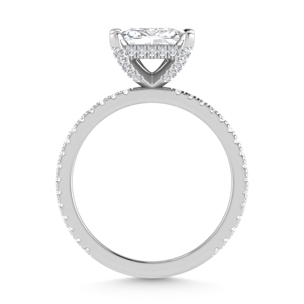 14K White Gold Labgrown Diamond 3 3/8 Ct.Tw. Radiant Shape Engagement Ring