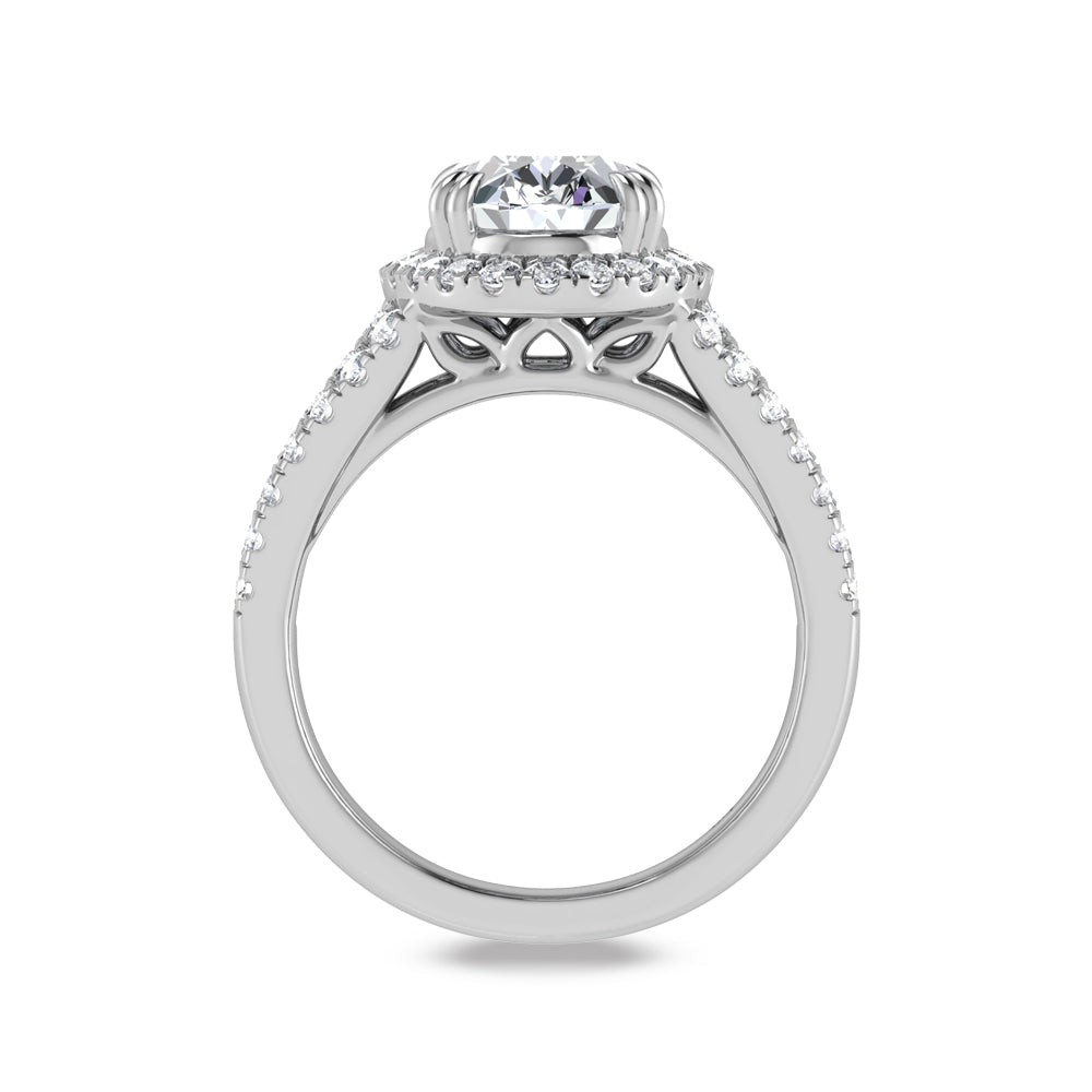 14K White Gold Labgrown Diamond 3 7/8 Ct.Tw. Oval Shape Engagement Ring