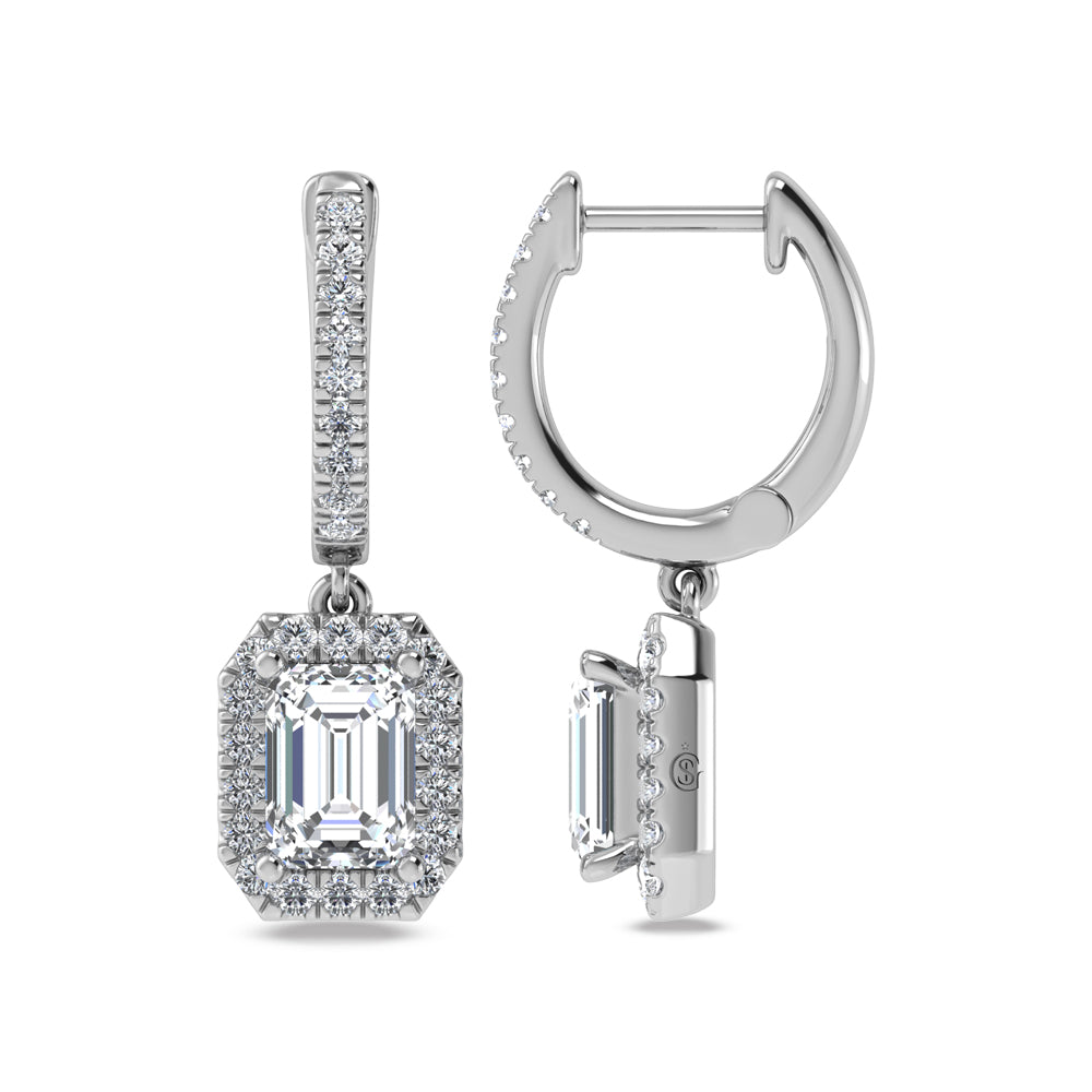 14K White Gold Labgrown Diamond 2 1/2 Ct.Tw. Dangler Earrings
