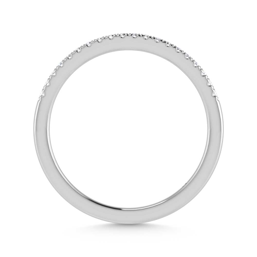 14K White Gold Lab Grown Diamond 1/10 ct.tw. Round Shape Wedding Band