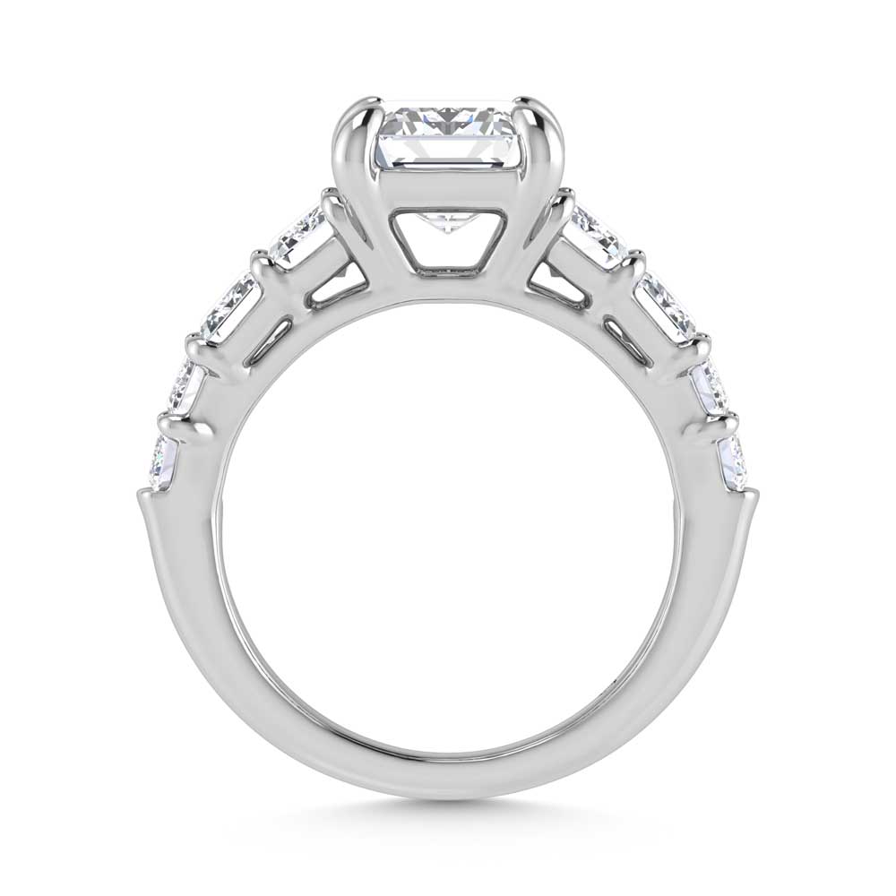 14K White Gold Lab Grown Diamond 5 1/2 Ct.Tw. Emerald Shape Engagement Ring