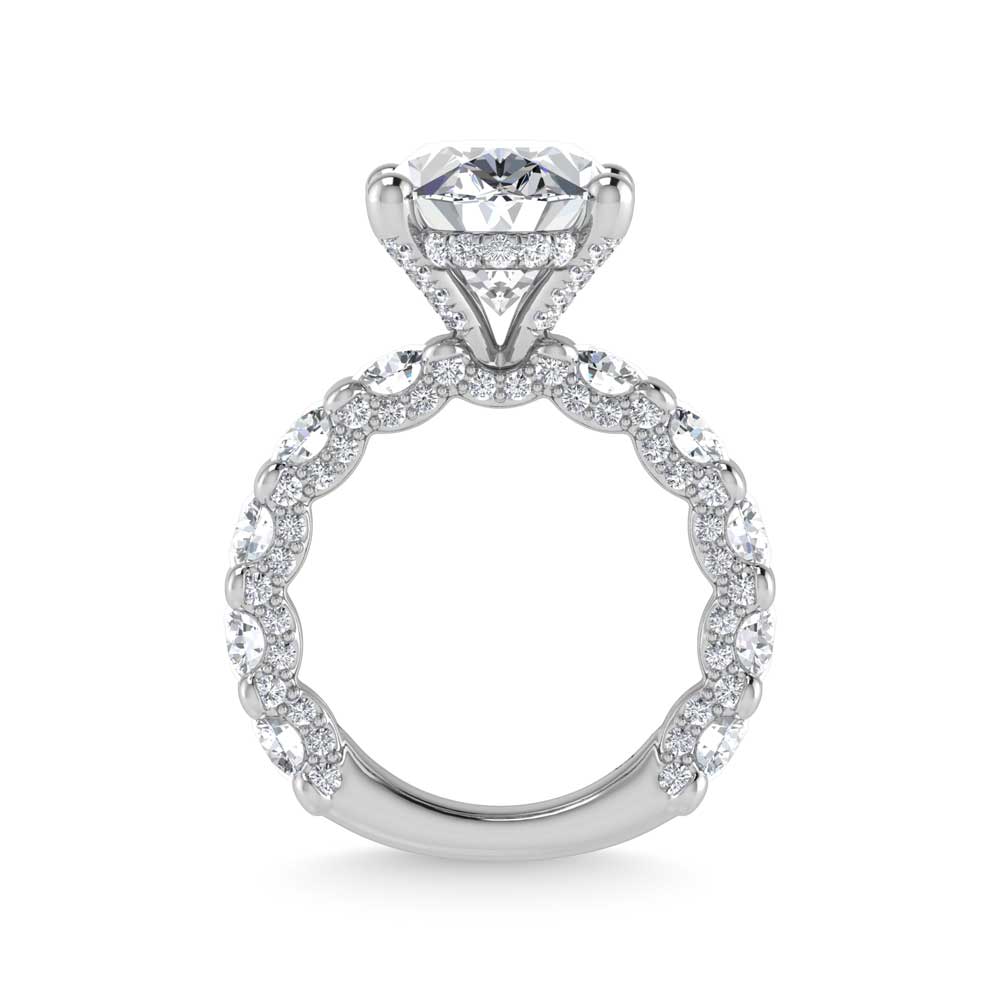 14K White Gold Lab Grown Diamond 9 1/6 Ct.Tw. Victoria Engagement Ring