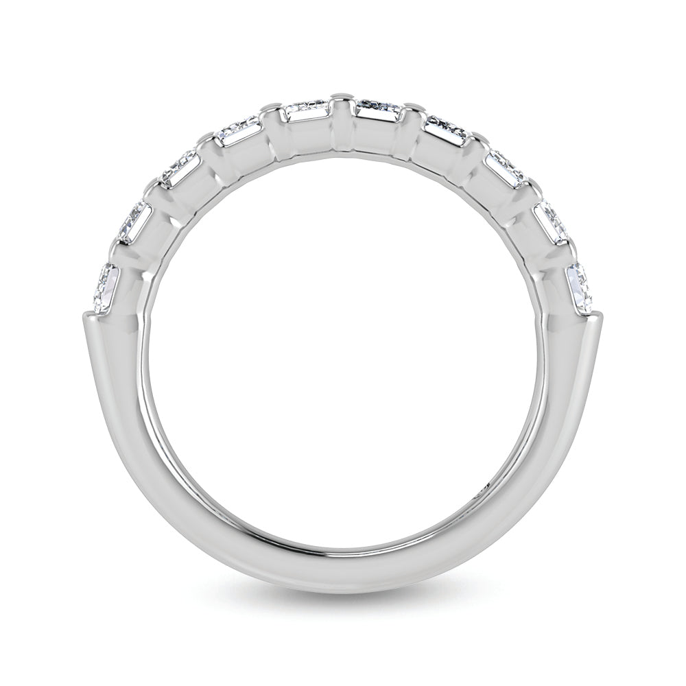 14K White Gold Lab Grown Diamond 2 Ct.Tw. Labgrown Emerald Band