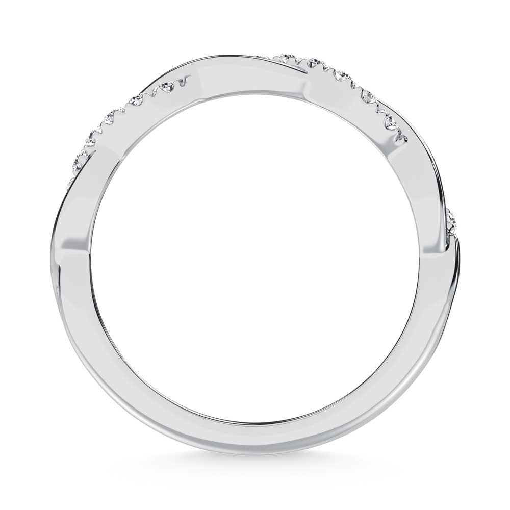 14K White Gold Lab Grown Diamond 1/20 Ct.Tw. Stackable Band
