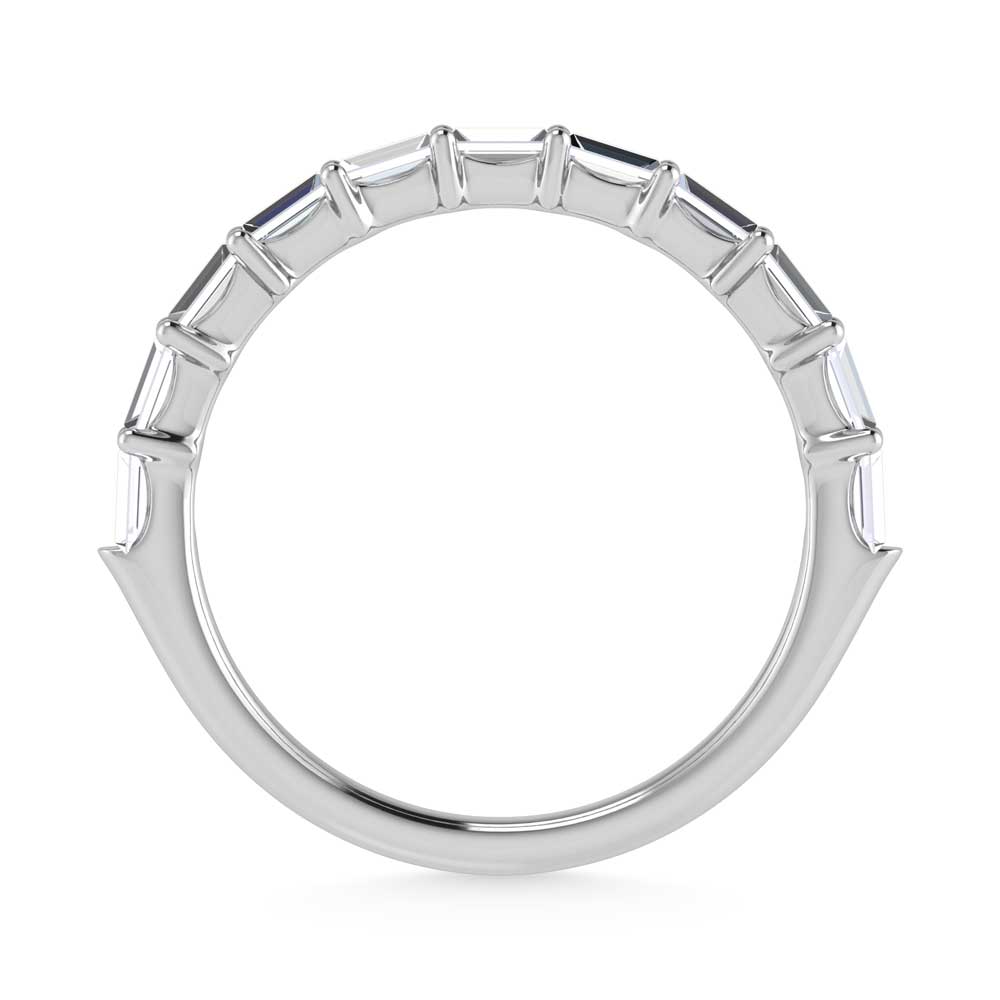 14K White Gold Lab Grown Diamond 1/3 Ct.Tw. Shared Prong Set Straight Baguette Stackable Band