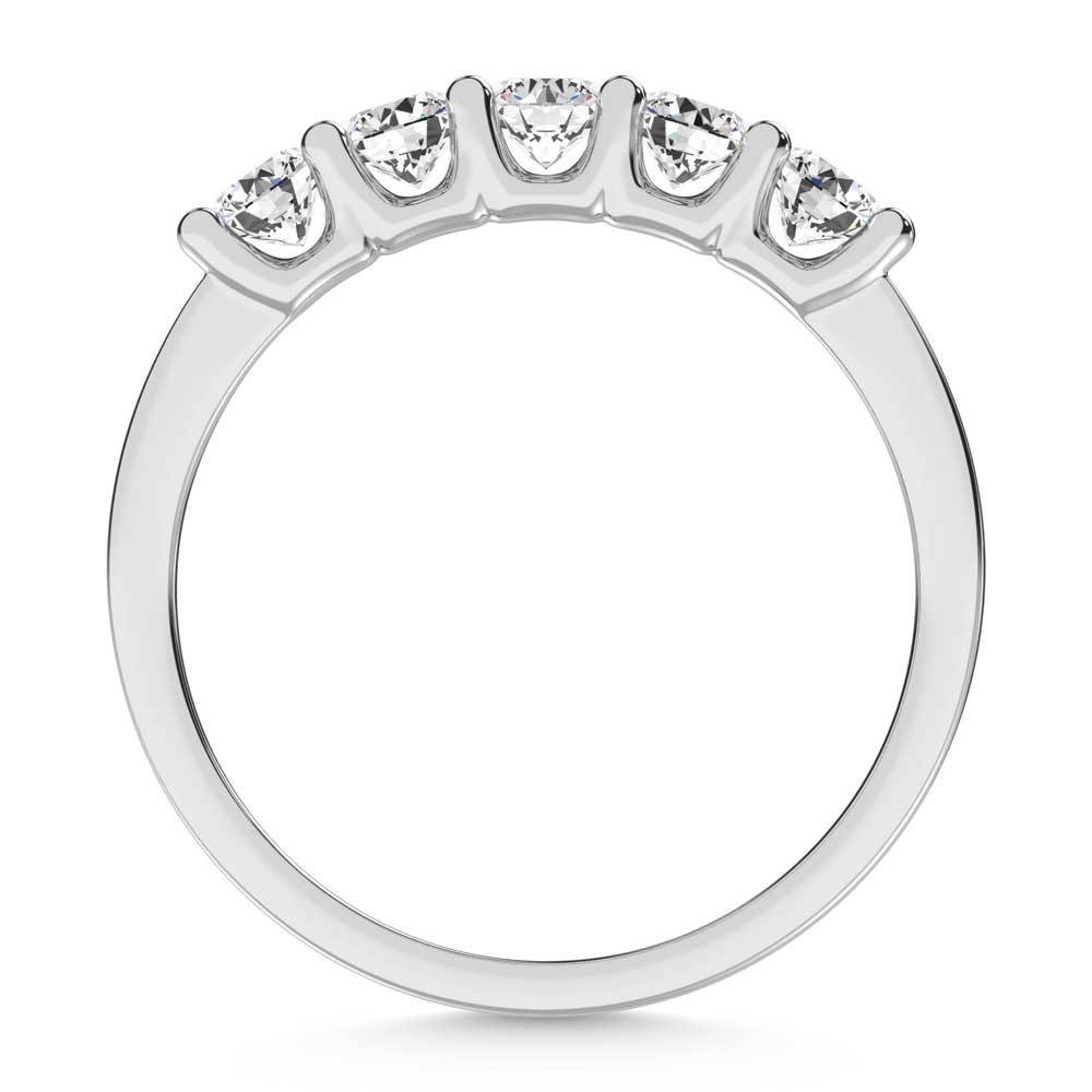 14K White Gold Lab Grown Diamond 3/4 Ct.Tw. Half Way Band