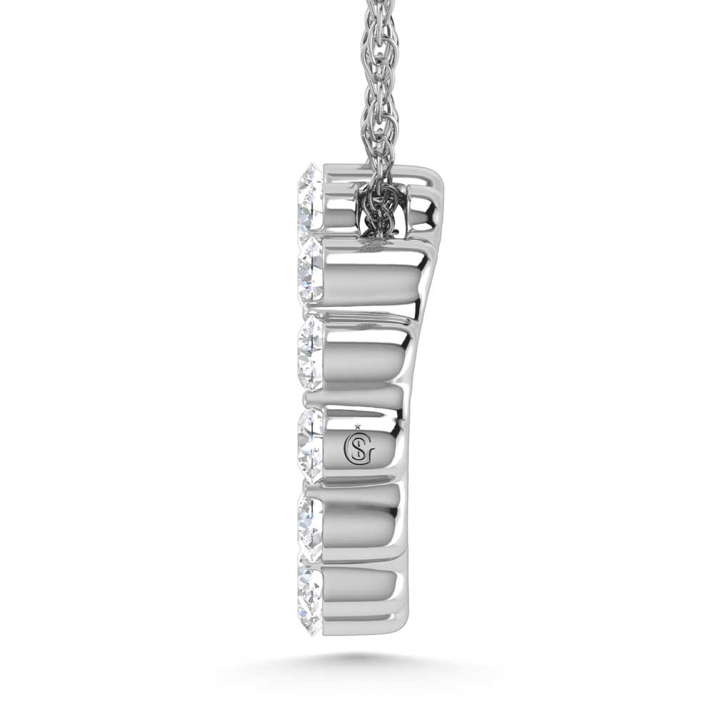 14K White Gold Lab Grown Diamond 1 Ct.Tw. Circle Pendant